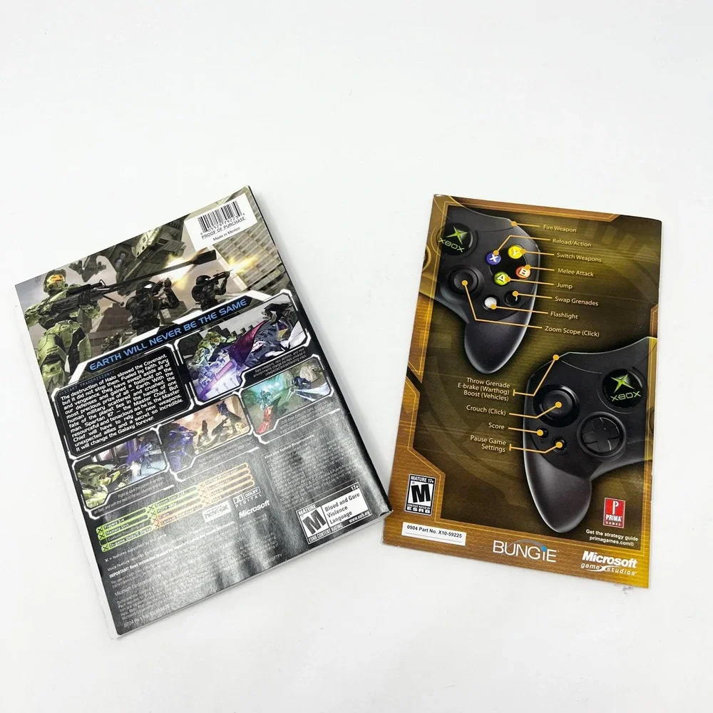 Halo 2 Original Microsoft Xbox Instruction Manual‎ and Xbox Live Inserts No disc